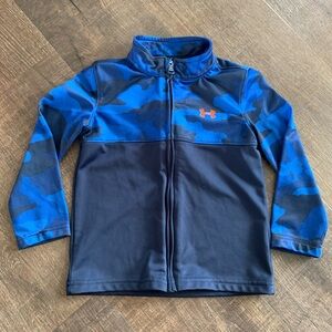 Toddler Boy Under Armour Blue Camo zip up jacket, size 3T